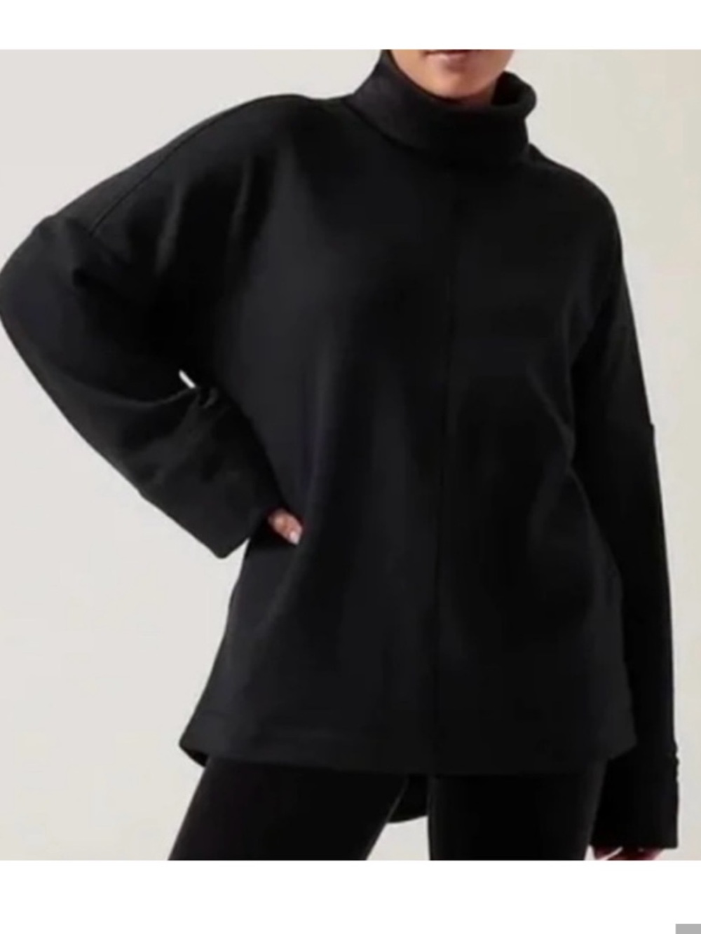 Athleta Cozy Karma Funnel Neck Sweatshirt Black XXS/ 466846 black